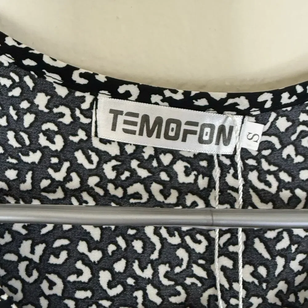 Temofon Black & White Tunic Dress - Size Small - NWT